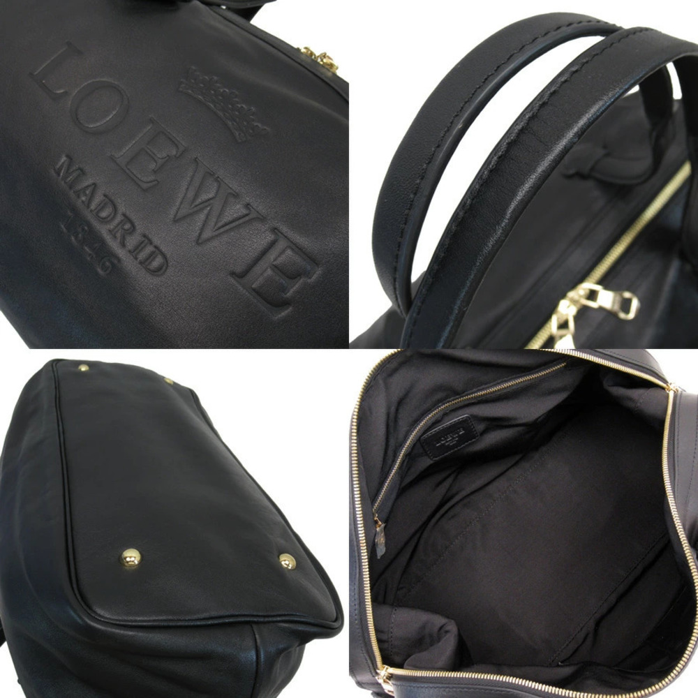 Loewe Heritage Tote bag black leather embossed logo - Picture 2 of 3